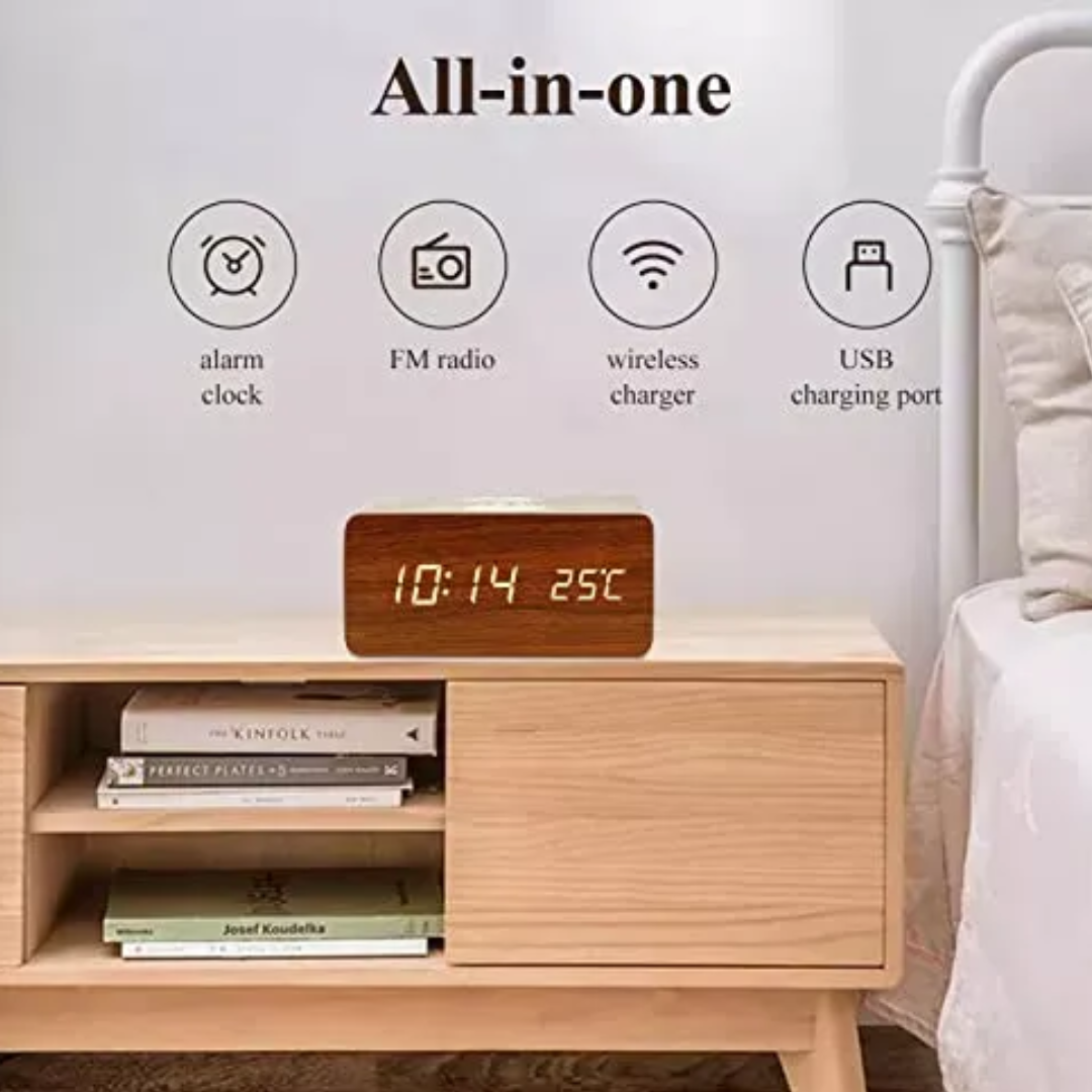 RELOJ DESPERTADOR Y CARGADOR INALAMBRICO